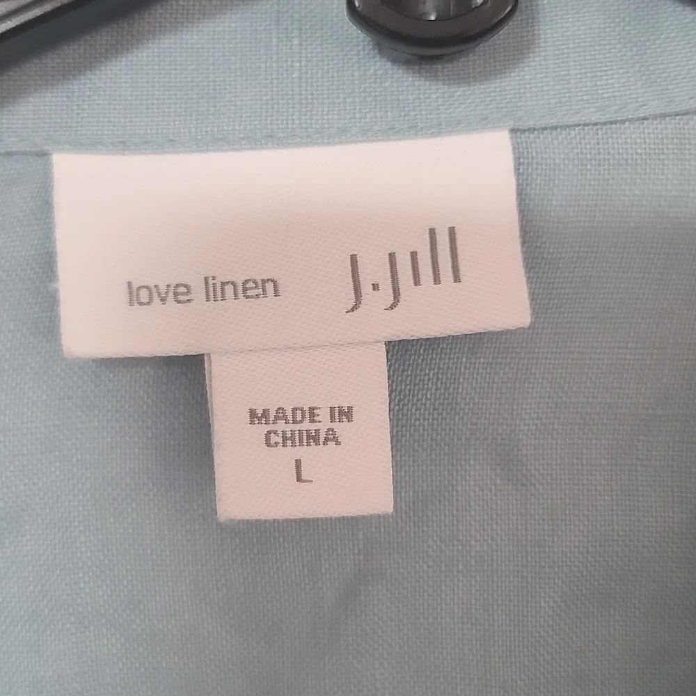 J. Jill Light Blue Linen Shirt - Picture 3 of 7